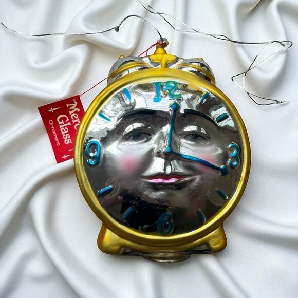 Nwt Department 56 Mercury Glass Clock Face Ornament – 7” No Box vintage style - Picture 1 of 6
